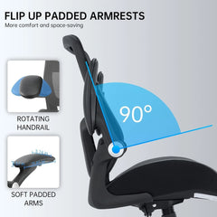 Big & Tall Office Chair 400 lbs – Ergonomic Mesh Desk Chair with High Back, Black