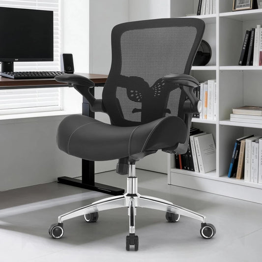 Big & Tall Office Chair 400 lbs – Ergonomic Mesh Desk Chair with High Back, Black