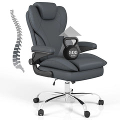 Big & Tall Leather Office Chair – Ergonomic Computer Desk Chair with Back Support