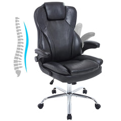 Big & Tall Leather Office Chair – Ergonomic Computer Desk Chair with Back Support
