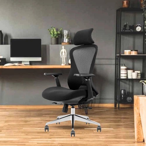 Black Ergonomic Mesh Office Chair – Adjustable Lumbar Support Swivel Desk Chair