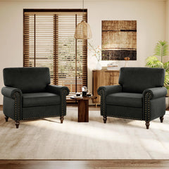 Mid-Century Modern Accent Chair, Upholstered Living Room Armchair, Easy Assembly