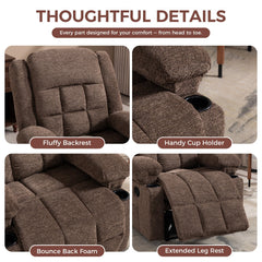 CANMOV 350 lb Manual Massage Recliner Chair with Heat, Storage & Cup Holders