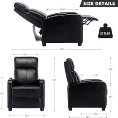 CANMOV Massage Recliner Chair, PU Leather Reclining Chair for Living Room & Home Theater