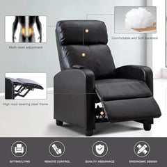 CANMOV Massage Recliner Chair, PU Leather Reclining Chair for Living Room & Home Theater