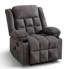CANMOV Massage Recliner Chair with Heat, Manual Reclining Chair with Cup Holders