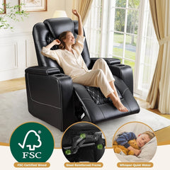 CANMOV Power Recliner Chair with USB Ports & Cup Holders, Home Theater Seating