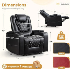 CANMOV Power Recliner Chair with USB Ports & Cup Holders, Home Theater Seating