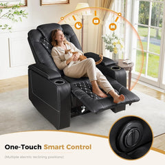 CANMOV Power Recliner Chair with USB Ports & Cup Holders, Home Theater Seating