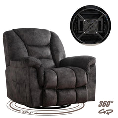 Canmov 360° Swivel Rocker Recliner Chair, Manual Nursing Recliner with Hidden Switch