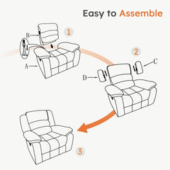 Canmov Breathable PU Leather Manual Recliner Chair, Single Sofa Lounge Chair