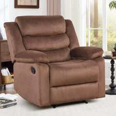 Canmov Fabric Manual Recliner Chair, Upholstered Single Sofa Chair with Armrests