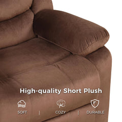 Canmov Fabric Manual Recliner Chair, Upholstered Single Sofa Chair with Armrests