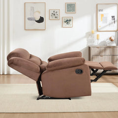 Canmov Fabric Manual Recliner Chair, Upholstered Single Sofa Chair with Armrests