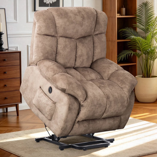 Canmov Heavy Duty Power Lift Recliner Chair for Elderly, Electric Lift Assist Recliner with Safety Motion