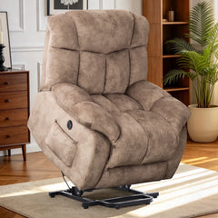 Canmov Heavy Duty Power Lift Recliner Chair for Elderly, Electric Lift Assist Recliner with Safety Motion