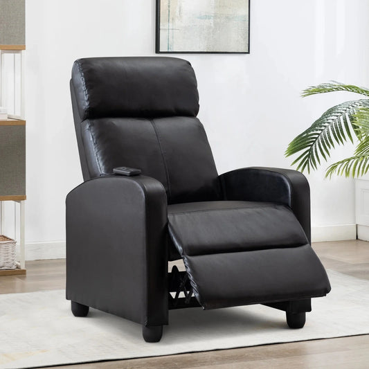 Canmov Massage Recliner Chair with 2 Vibrating Nodes, 160° Adjustable Manual Recliner, Black