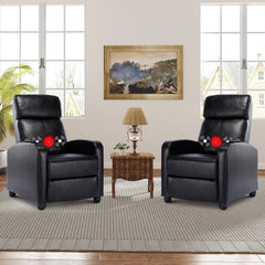 Canmov Massage Recliner Chair with 2 Vibrating Nodes, 160° Adjustable Manual Recliner, Black
