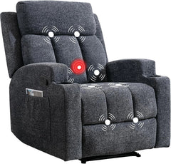Canmov Massage Recliner Chair with Heat, Manual Reclining Chair with Cup Holder