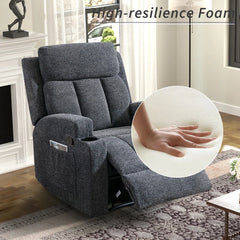 Canmov Massage Recliner Chair with Heat, Manual Reclining Chair with Cup Holder