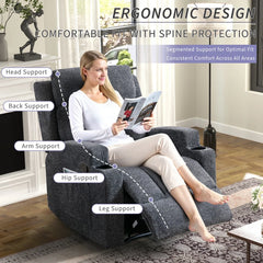 Canmov Massage Recliner Chair with Heat, Manual Reclining Chair with Cup Holder