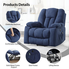 Canmov Power Lift Recliner Chair with Massage & Heat, USB Ports & 2 Cup Holders