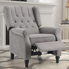 Canmov Pushback Recliner Chair, Wingback Accent Armchair with Rivet Decoration
