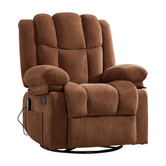 Canmov Swivel Rocker Recliner Chair with Heat & Vibration, Manual Glider Recliner