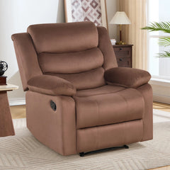 Canmov Velvet Massage Recliner Chair with Heat, Manual Reclining Single Sofa Chair