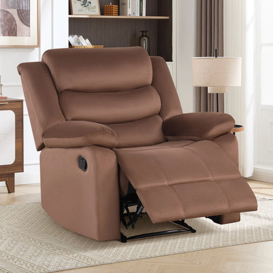 Canmov Velvet Massage Recliner Chair with Heat, Manual Reclining Single Sofa Chair