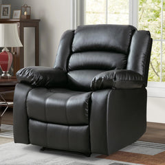 Canmov Breathable PU Leather Manual Recliner Chair, Single Sofa Lounge Chair