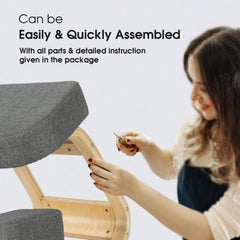 Costway Ergonomic Kneeling Chair – Rocking Office Stool for Better Posture, Grey