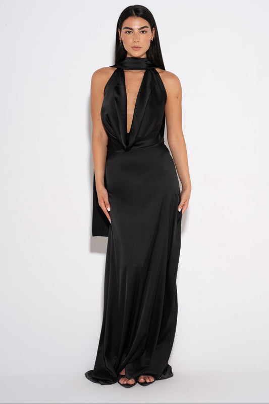 Glamour Evening Dress - Black