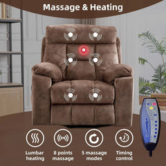 EBELLO Big & Tall Power Lift Recliner Chair with Massage & Heat for Elderly