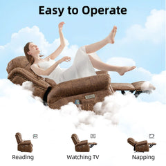 EBELLO Faux Leather Power Recliner Chair with Massage & Heat, Electric Reclining Chair
