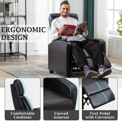 EBELLO Home Theater Recliner Chair with Massage, PU Leather Living Room Seating
