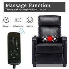 EBELLO Home Theater Recliner Chair with Massage, PU Leather Living Room Seating