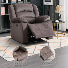 EBELLO Oversized Power Recliner Chair – Soft Fabric Electric Reclining Sofa, Brown
