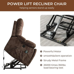 EBELLO Power Lift Recliner Chair with Massage & Heat, USB Ports for Elderly