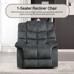 EBELLO Soft Fabric Manual Recliner Chair – Overstuffed Backrest & Armrests