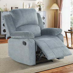 EBELLO Soft Fabric Manual Recliner Chair, Overstuffed Single Sofa Lounge Chair