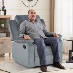 EBELLO Soft Fabric Manual Recliner Chair, Overstuffed Single Sofa Lounge Chair