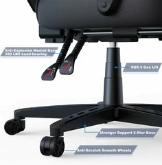 ELECWISH Ergonomic Gaming Chair with Footrest – Reclining Office Chair with Lumbar Support