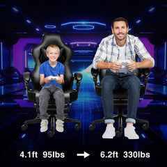 ELECWISH Ergonomic Gaming Chair with Footrest – Reclining Office Chair with Lumbar Support