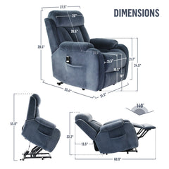 Electric Power Lift Recliner Chair with Stand Assist, Reclining Lift Chair for Living Room