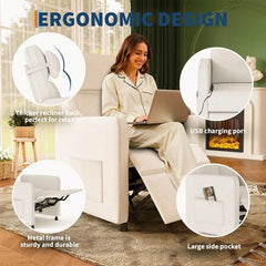 Electric Power Recliner Chair with Massage & Heat, Comfortable Reclining Sofa Chair