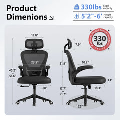 Ergonomic Executive Office Chair with Lumbar Support – High Back Mesh Desk Chair