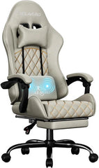 Ergonomic Gaming Chair with Footrest & Lumbar Massager – Reclining Gamer Computer Chair