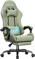 Ergonomic Gaming Chair with Footrest & Lumbar Massager – Reclining Gamer Computer Chair