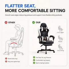 Ergonomic Gaming Office Chair with Footrest – High Back Computer Desk Chair